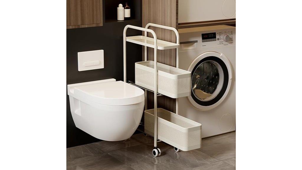 slim rolling storage cart