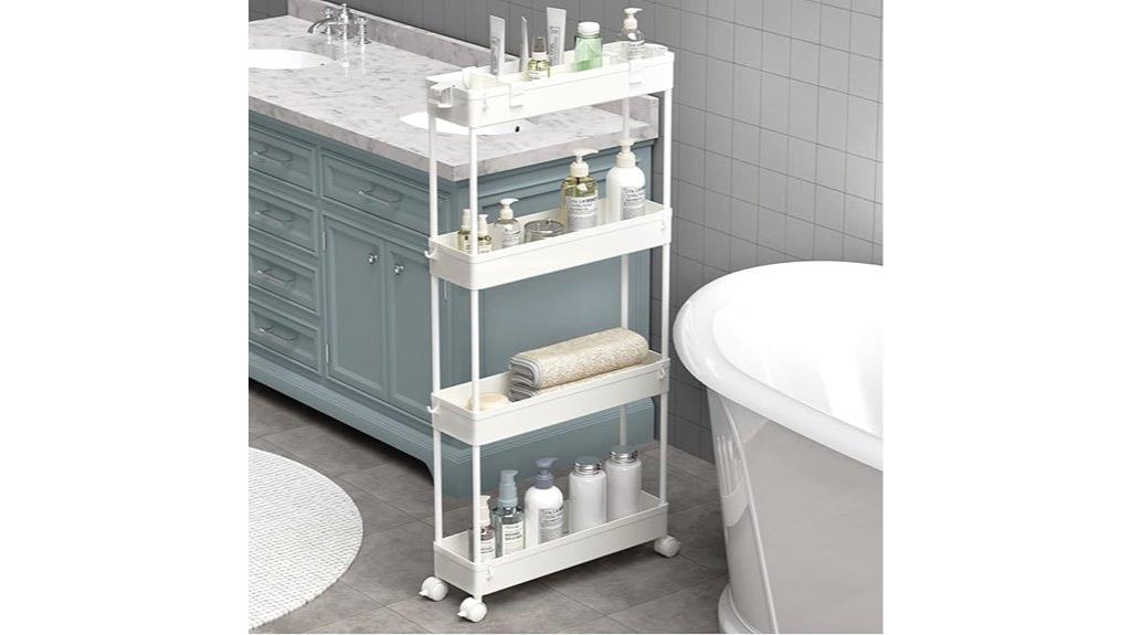 slim rolling storage cart