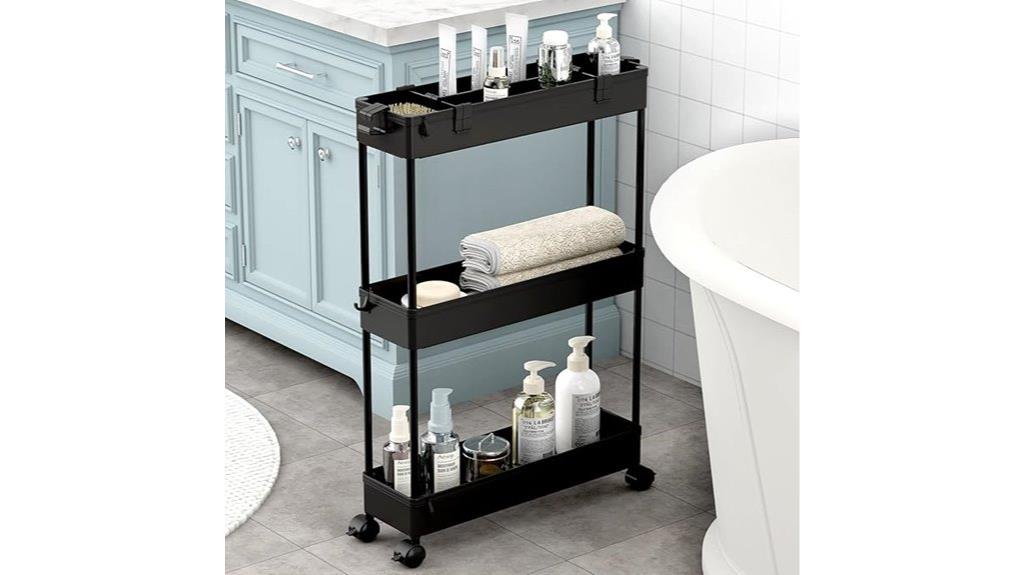 slim storage cart for narrow spaces
