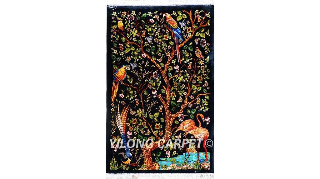 small blue hand knotted rug
