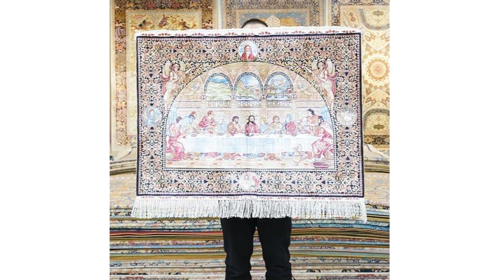 small handmade silk rug