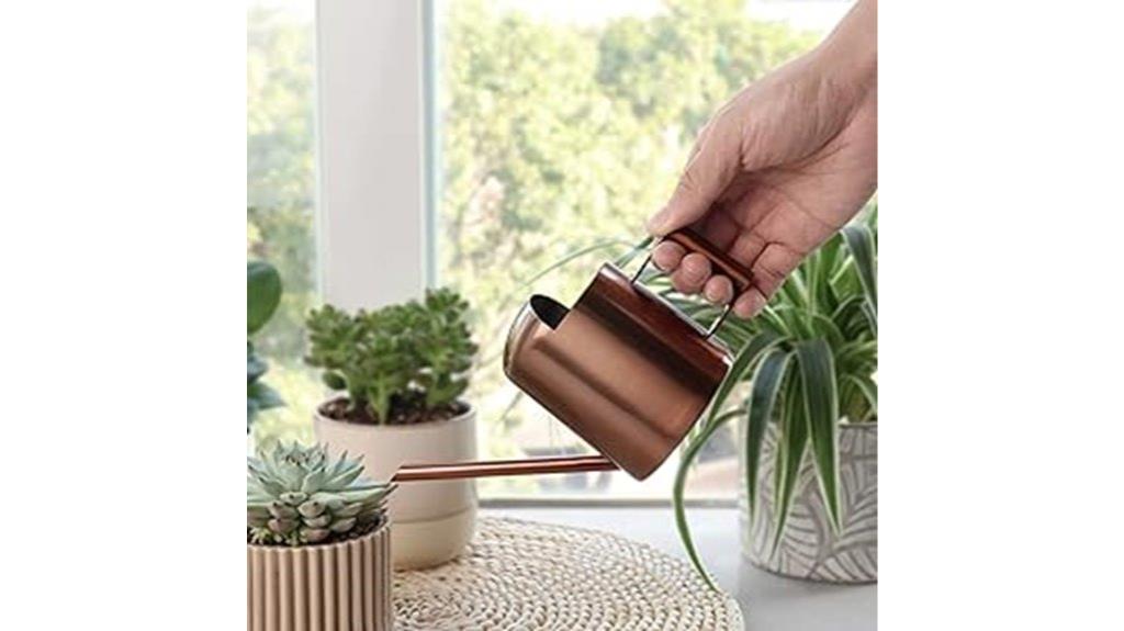 small stainless steel watering can
