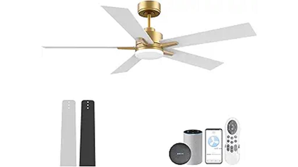 smart gold ceiling fan