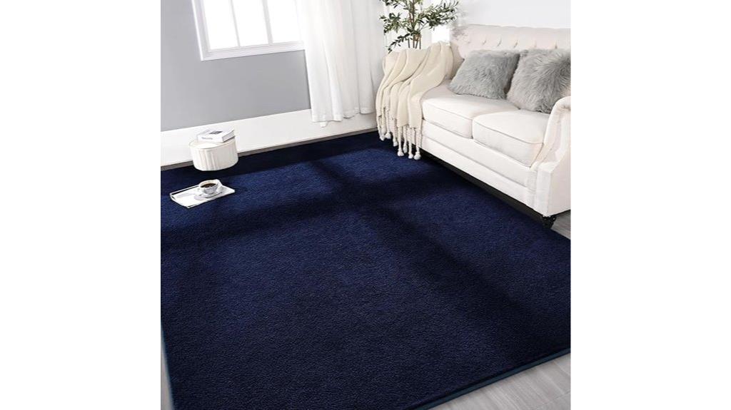 soft navy blue rug