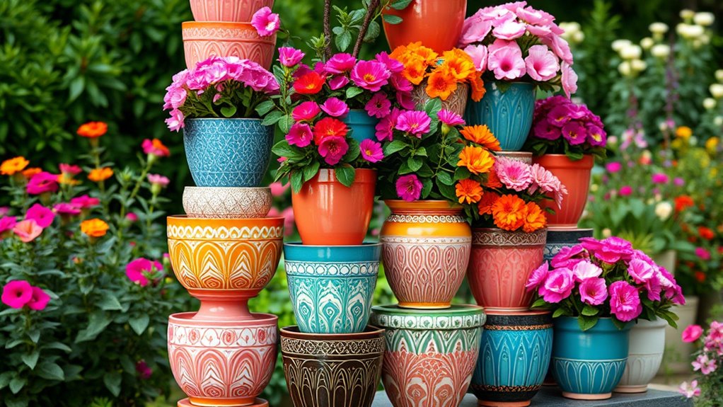 stackable flower tower planters