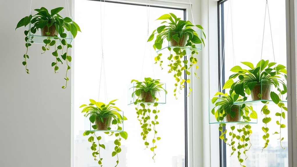 stylish acrylic plant shelves