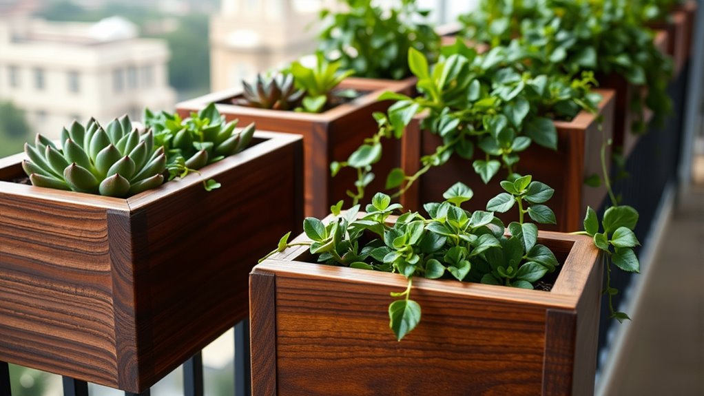 stylish drainage railing planters