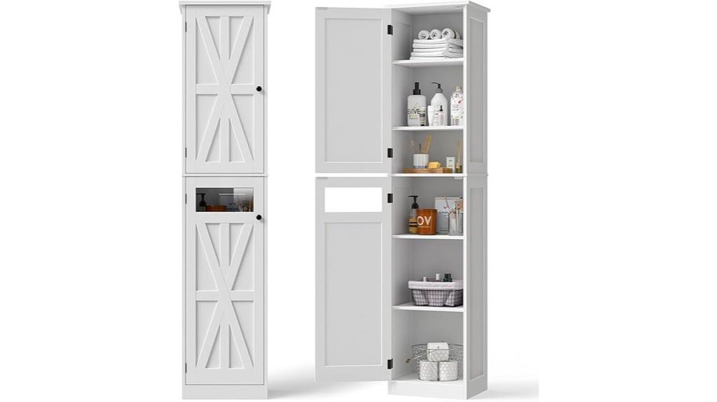 tall adjustable double door cabinet
