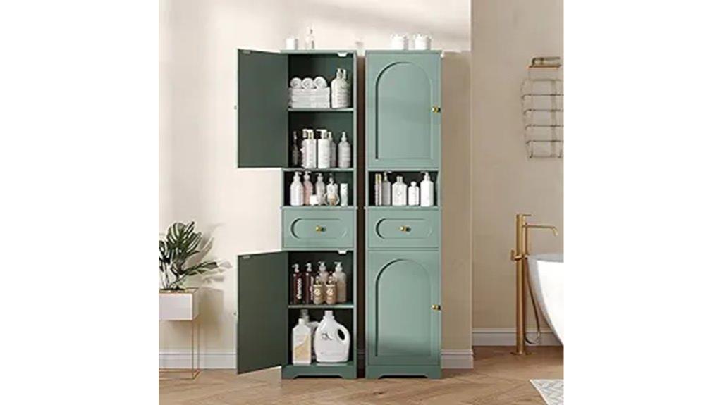 tall bathroom cabinet with adjustable shelves