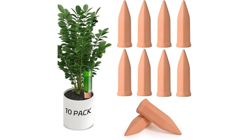 terracotta plant watering stakes