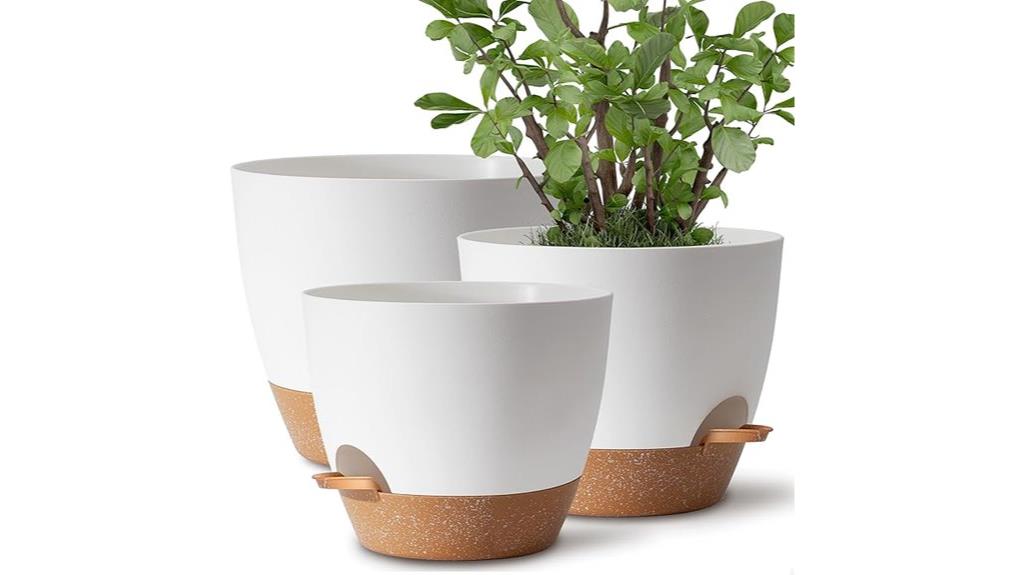 three piece drainage plant pots