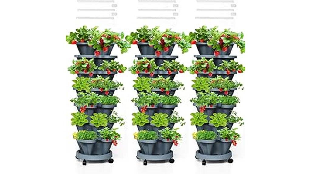 three tier strawberry planter