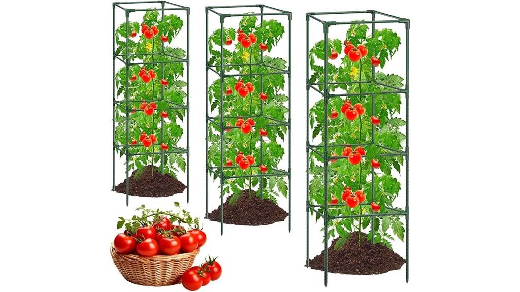three tomato cages