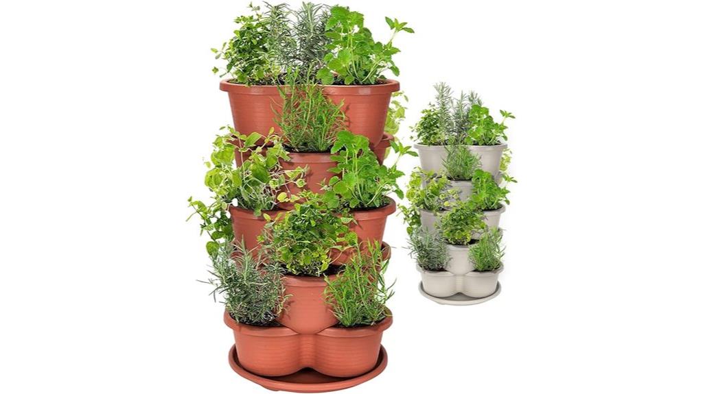 tiered terracotta garden planter