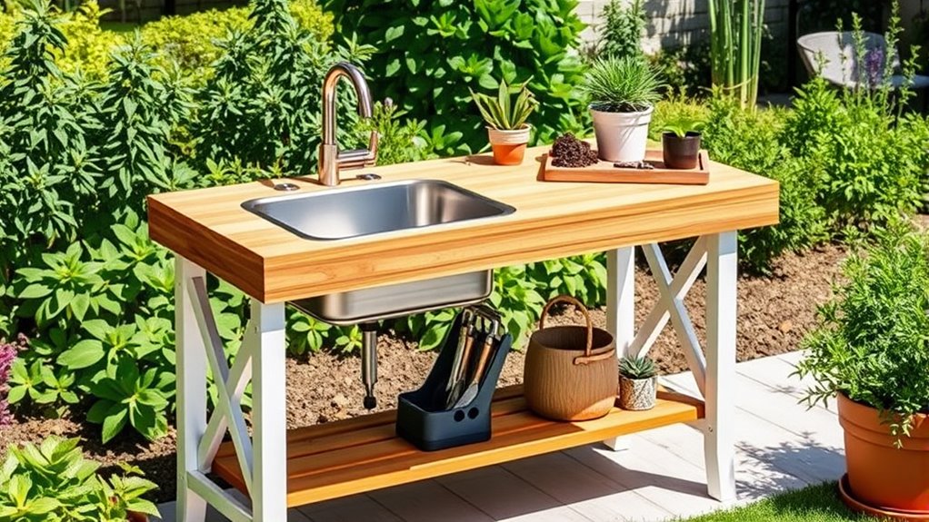 top folding garden workbenches