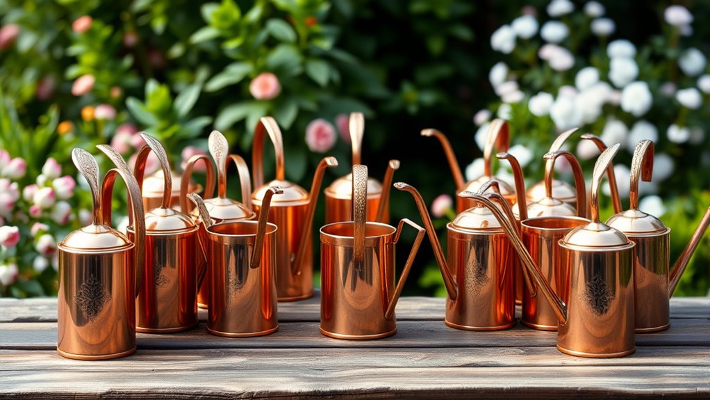 top narrow spouted copper cans