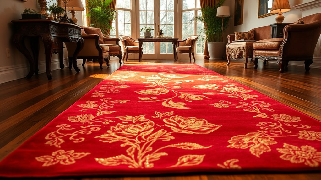 top red silk runner carpets