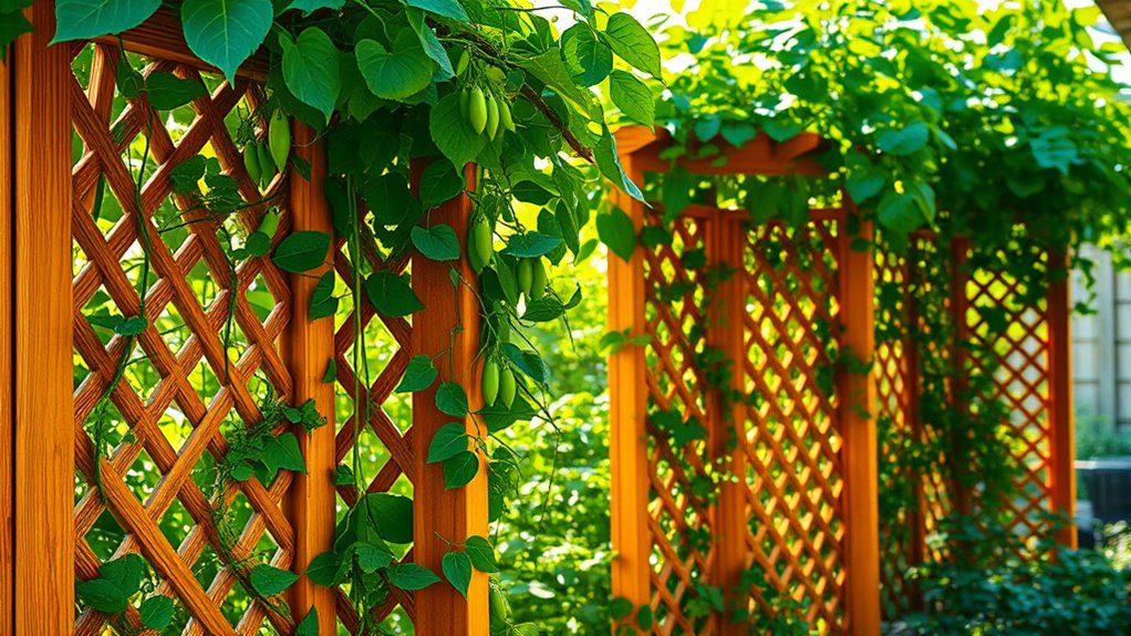 top wood trellis for peas
