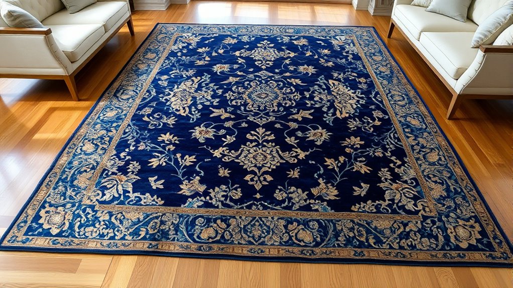 top yilong blue silk rugs