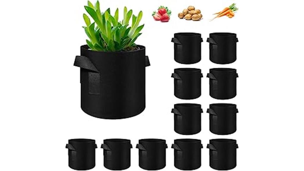 twelve 10 gallon plant bags