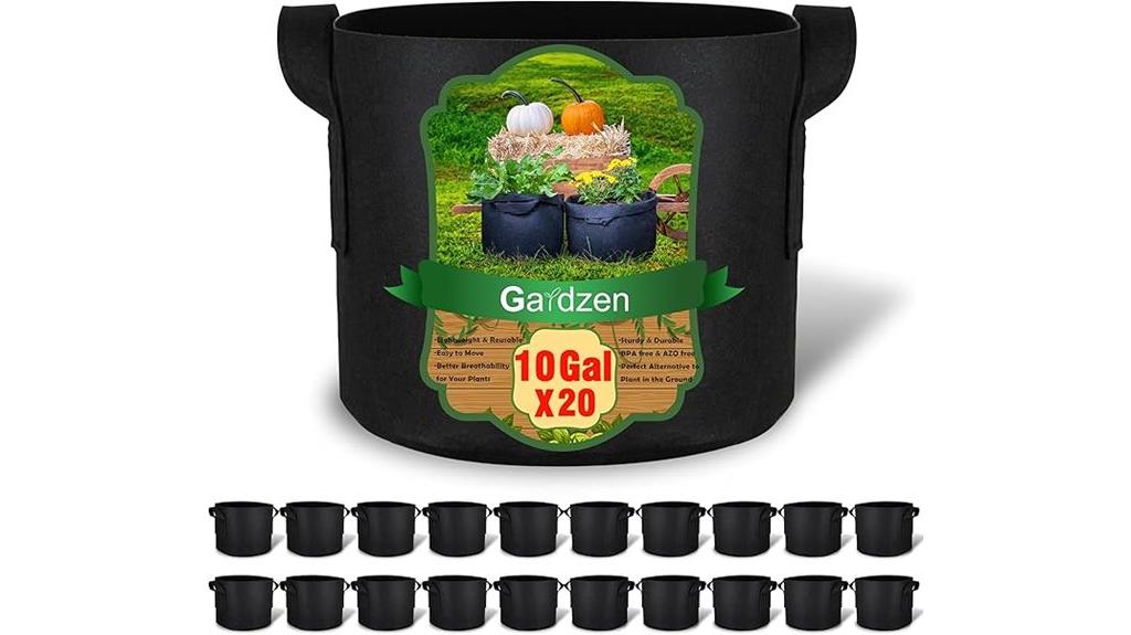 twenty 10 gallon grow bags