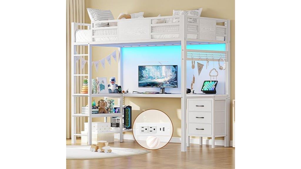 twin loft bed with desk