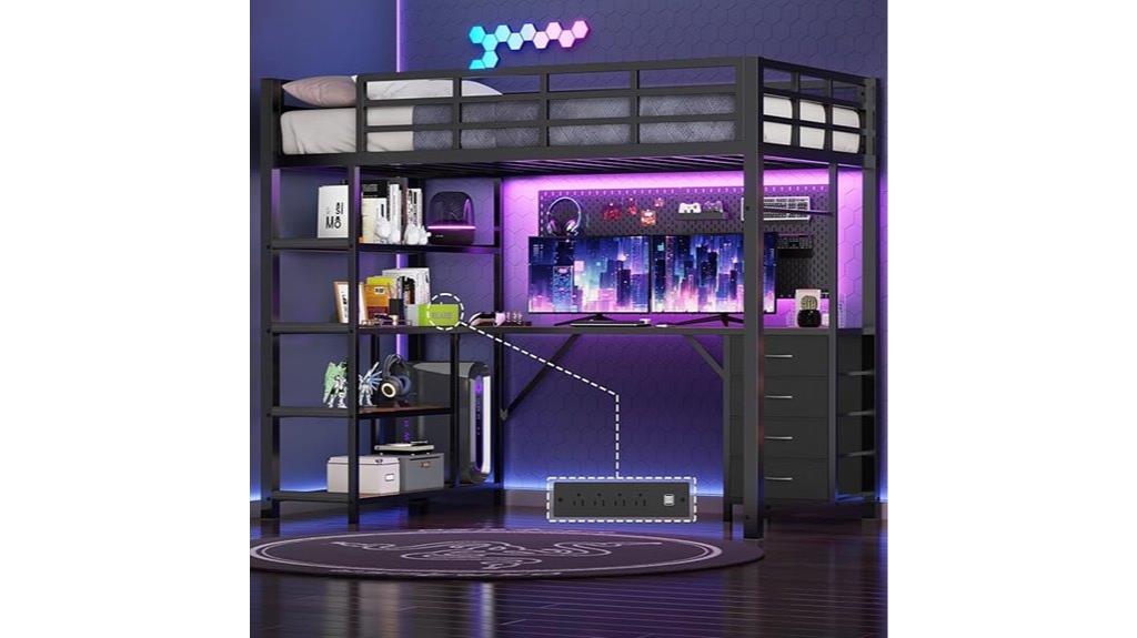 twin loft bed with desk
