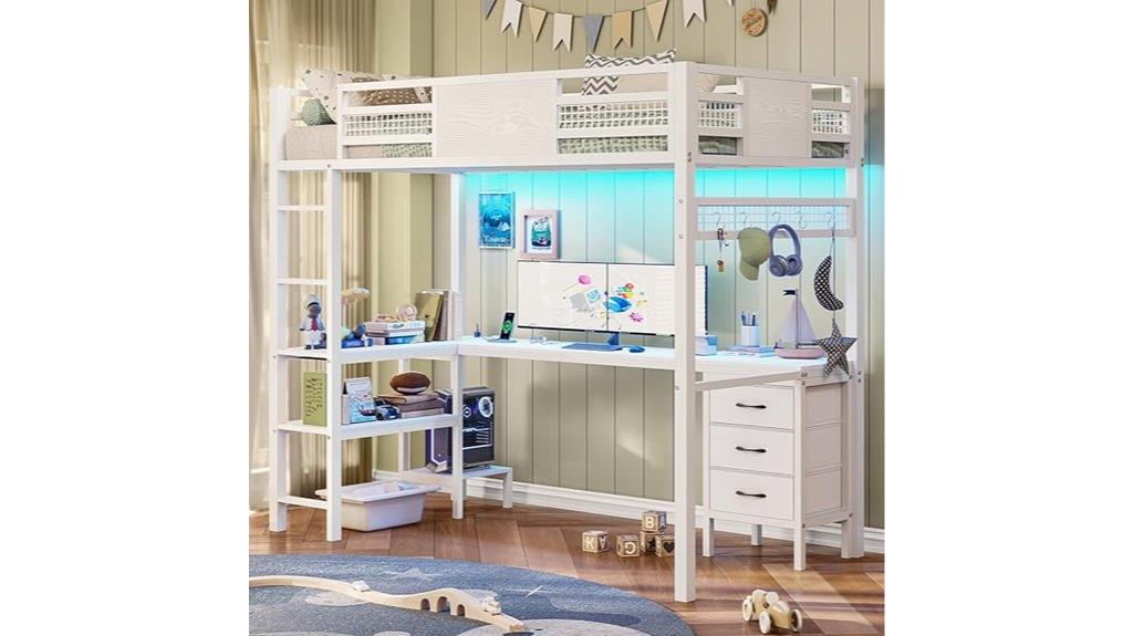 twin loft bed with desk