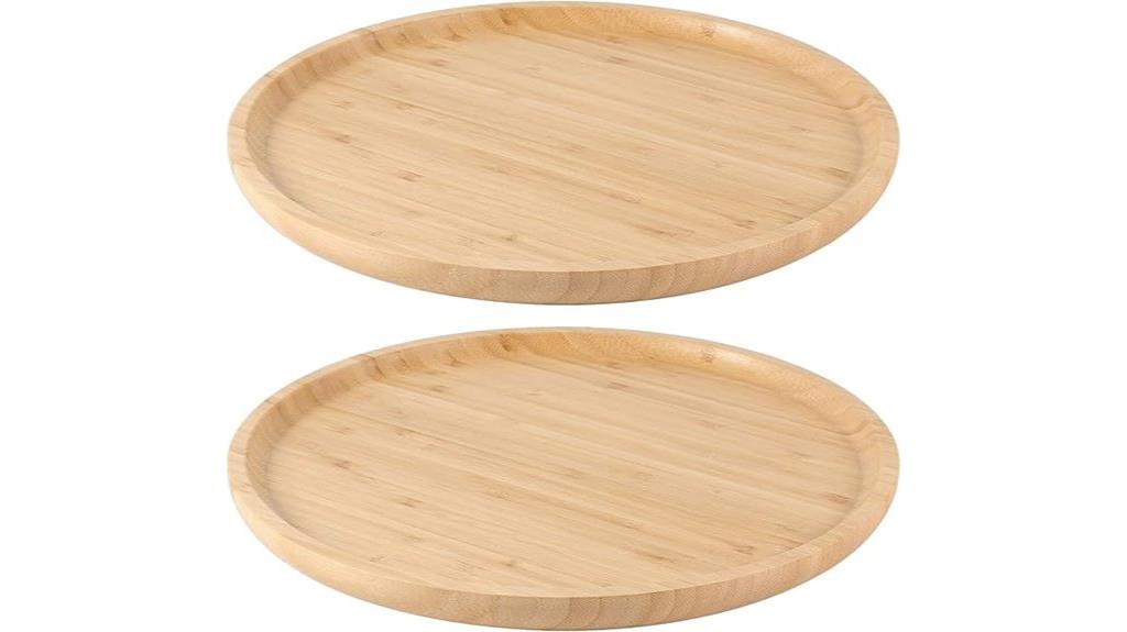 two pack bamboo saucers