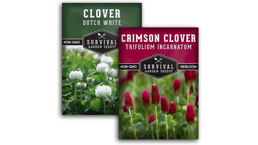 two packets of clover seeds