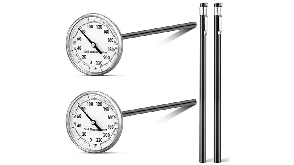 two stainless steel thermometers