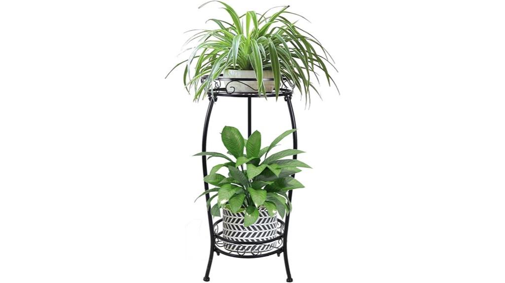 two tier metal plant stand