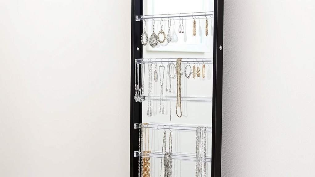 vertical jewelry organizer mirrors