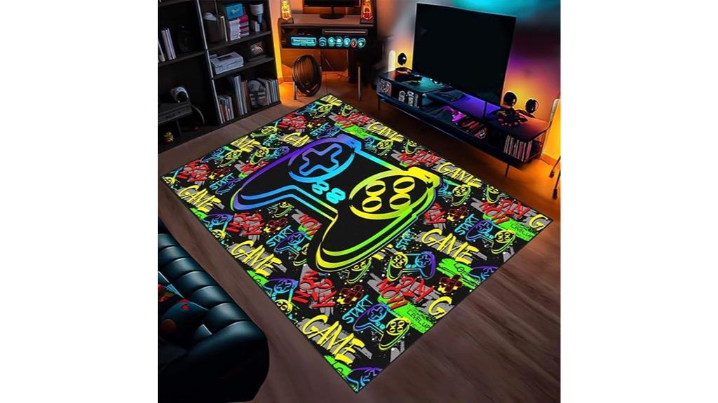 vibrant teen gaming rug