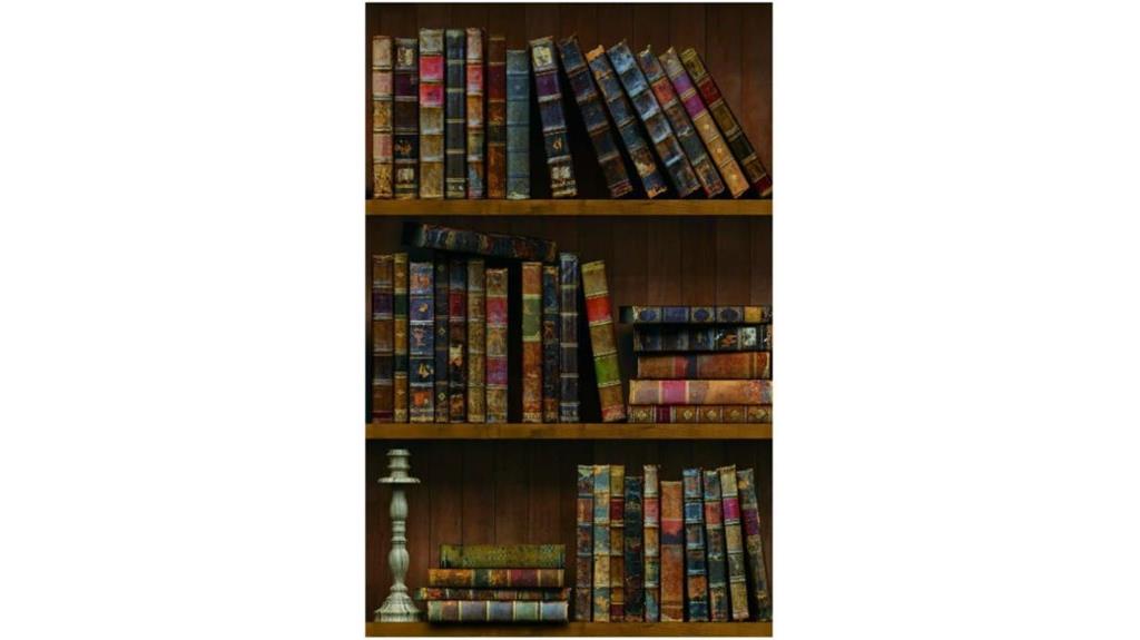 vintage bookshelf wallpaper sticker
