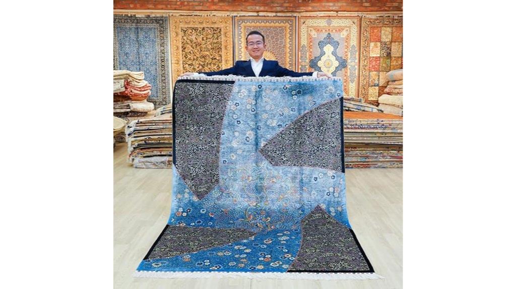 vintage floral silk rug