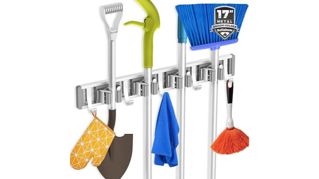 wall mounted broom organizer