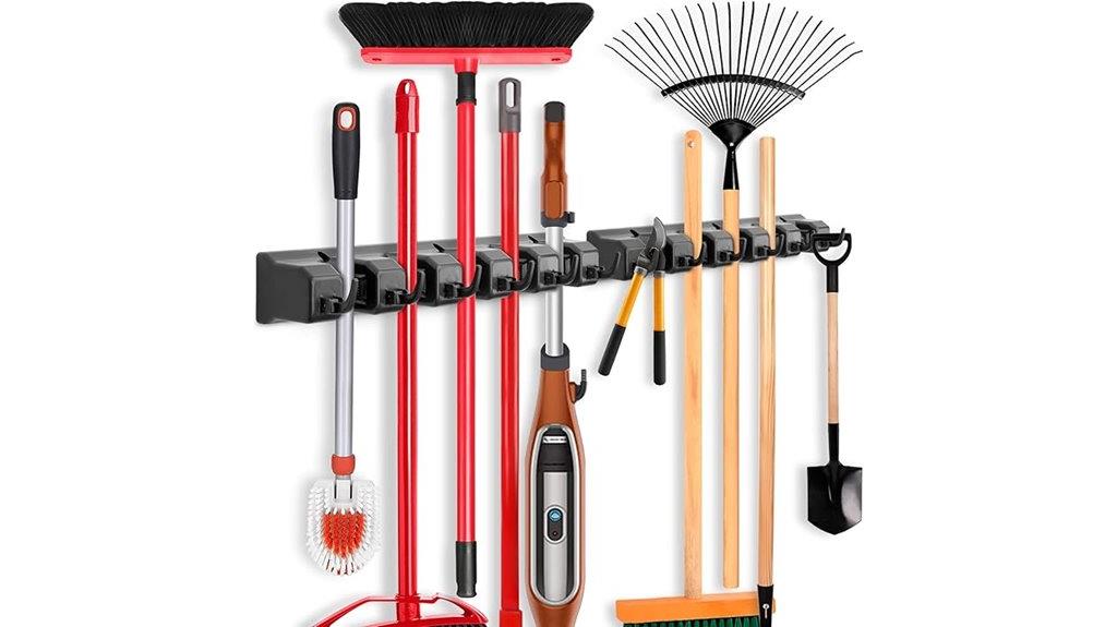 wall mounted cleaning tool holder