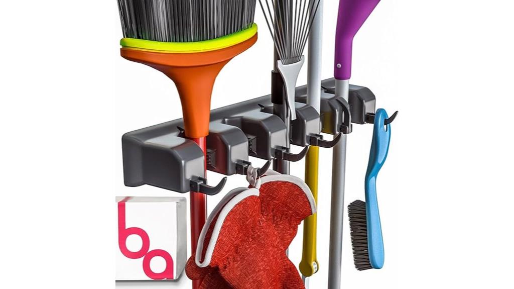 wall mounted cleaning tool organizer