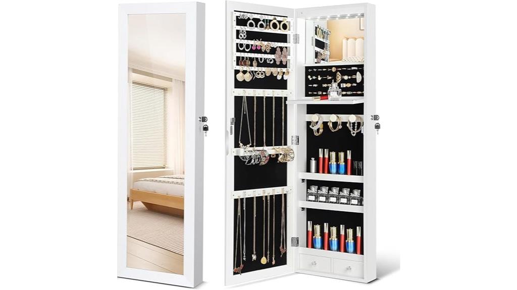 wall mounted lockable jewelry box