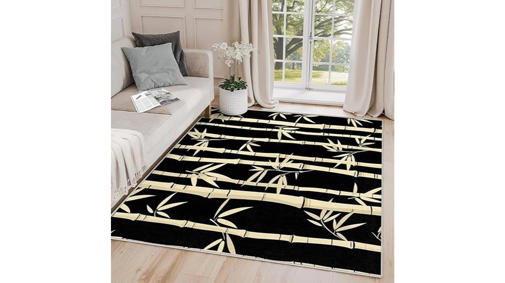washable non slip bamboo rug