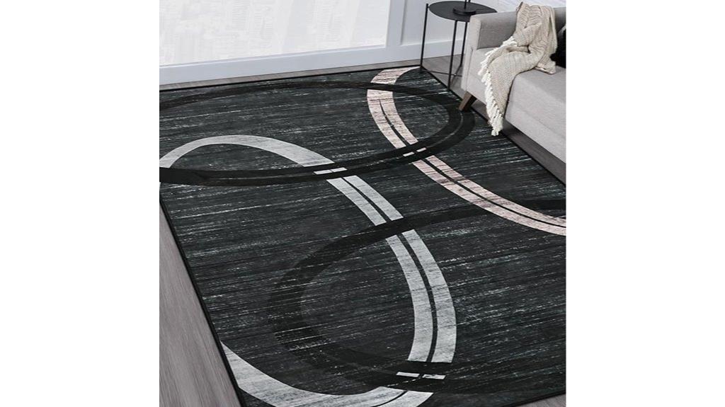 wavy oval geometric rug