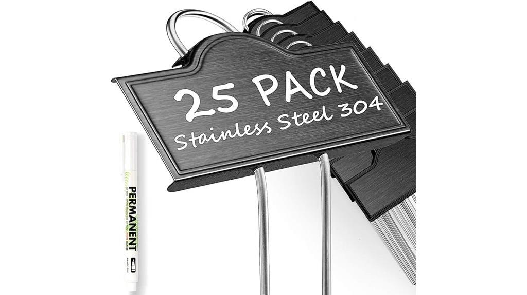weatherproof stainless steel plant labels
