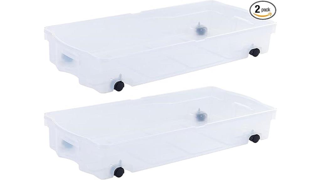 wheeled under bed storage