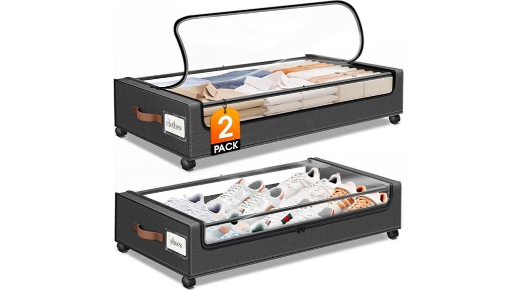 wheeled under bed storage two pack