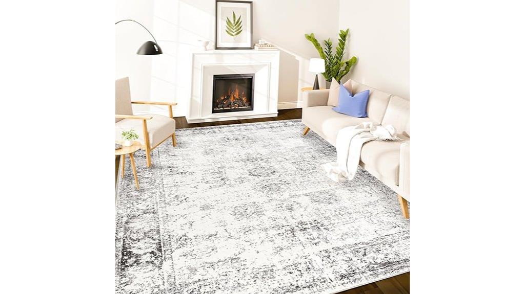 white cream grey rug