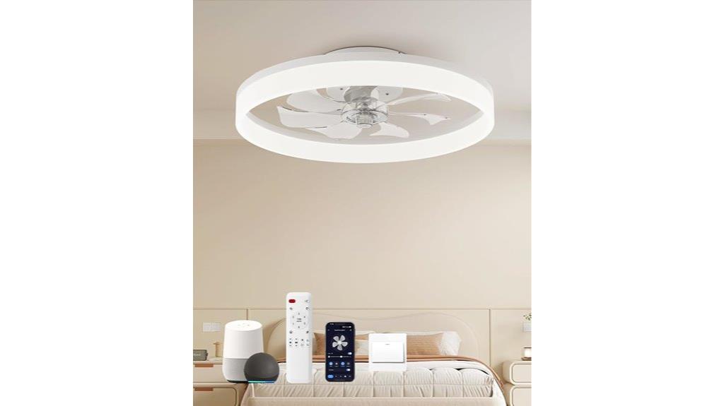 white smart ceiling fan