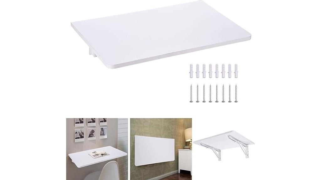 white wall mounted folding desk