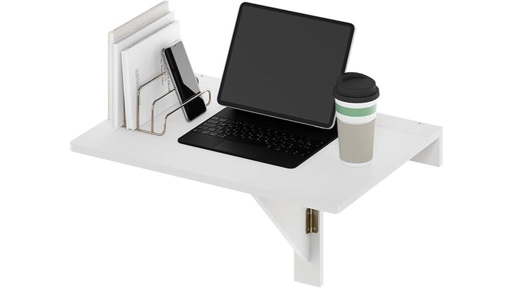 white wall mounted folding table