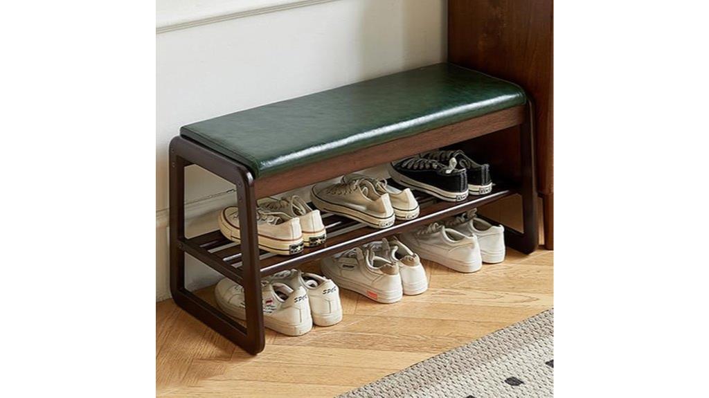 wooden bench with storage